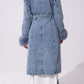 Kaya Denim Faux Fur Trench Coat