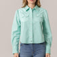 Annie Cropped Snap Shirt by Kimes Ranch in Turquoise