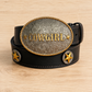 Annie Leather Belt with Cowgirl Buckle & Star Conchos in Black - Bourbon Cowgirl Exclusive