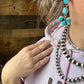 Big Dangle Earrings - Kingman Turquoise & Sterling Silver