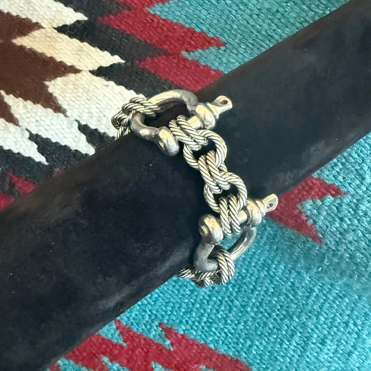Silver Shackle Bracelet by V2 Designs