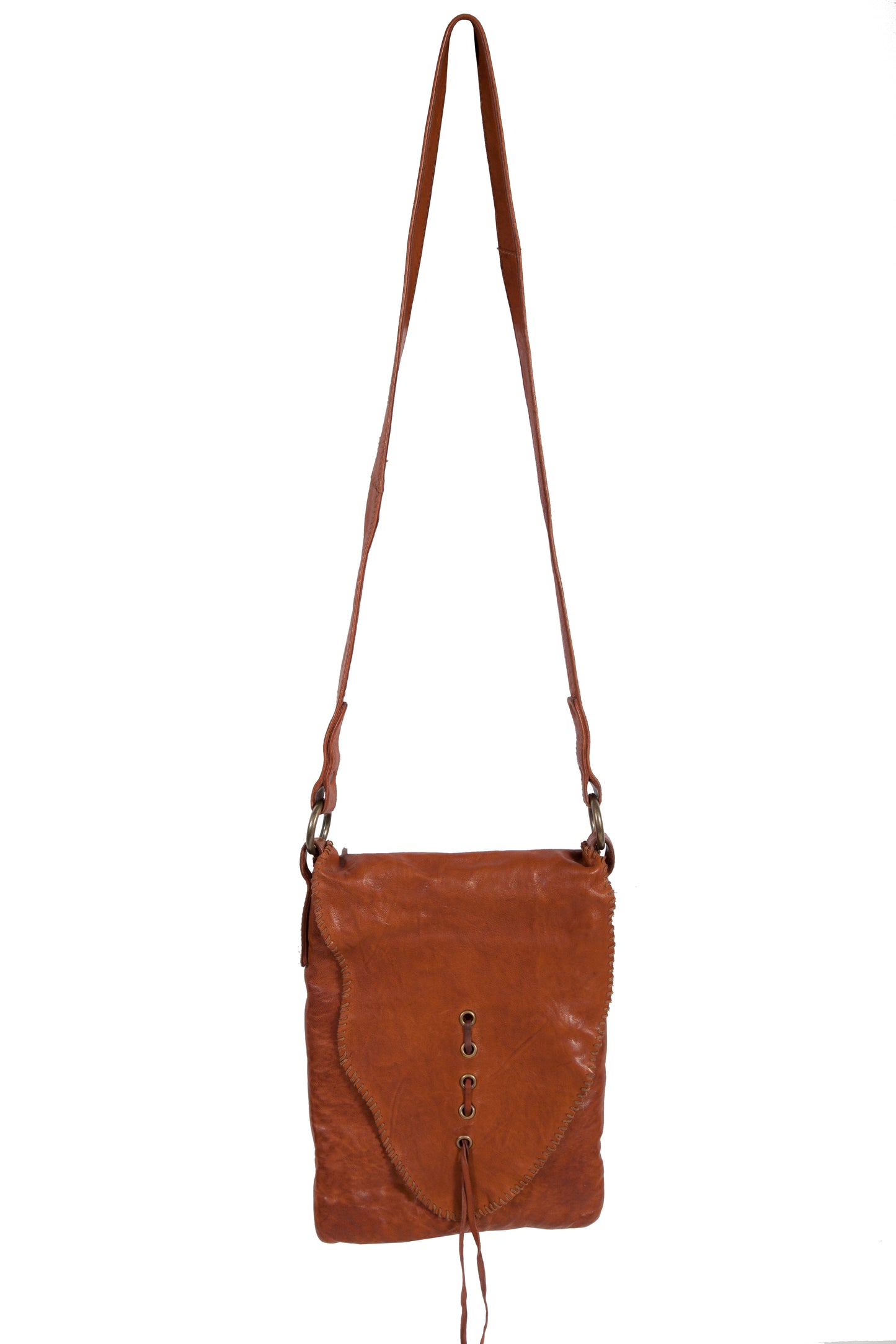 Whipstitch Cognac Leather Handbag Purse at Bourbon Cowgirl