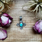 Zia Symbol Pendant with Sonoran Gold Turquoise – Sterling Silver – Native Made by K. Billah – Fits 8mm
