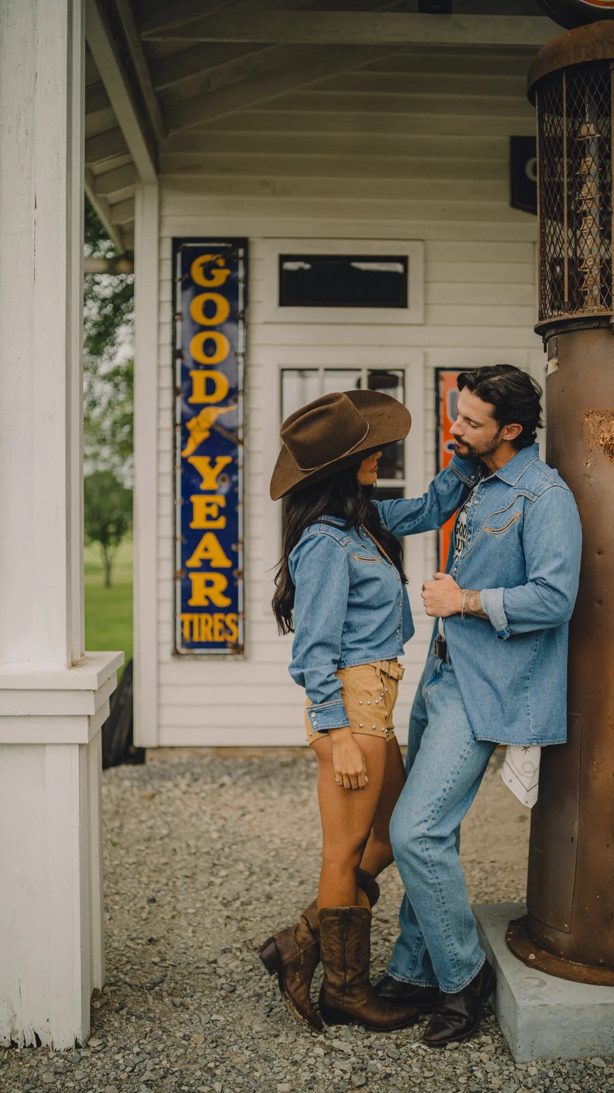 Rustler x H Bar C Denim Cropped Shirt