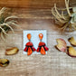 Spiny Oyster & Orange Cluster Earrings – Dangle with Stud Post