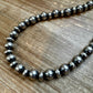 54 inch Necklace - 10 mm & 10 mm saucer Sterling Silver Pearls
