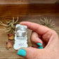 White Buffalo Turquoise Ring – 8-Stone Adjustable Long Statement Ring