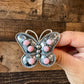 Butterfly ring -size 7.5 - pink conch and sterling silver