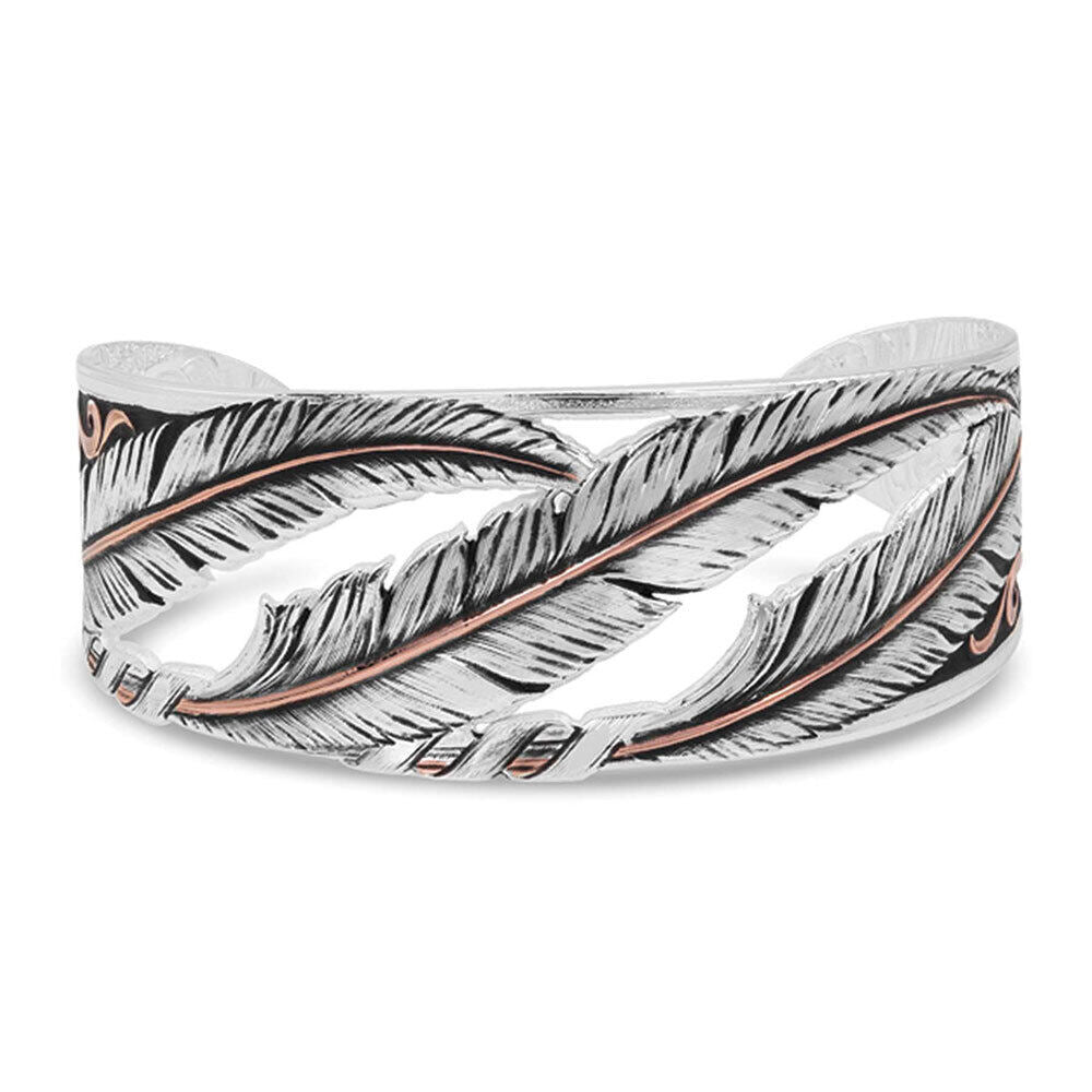 Wind Dancer Pierced Feather Cuff Bracelet - Montana Silversmiths