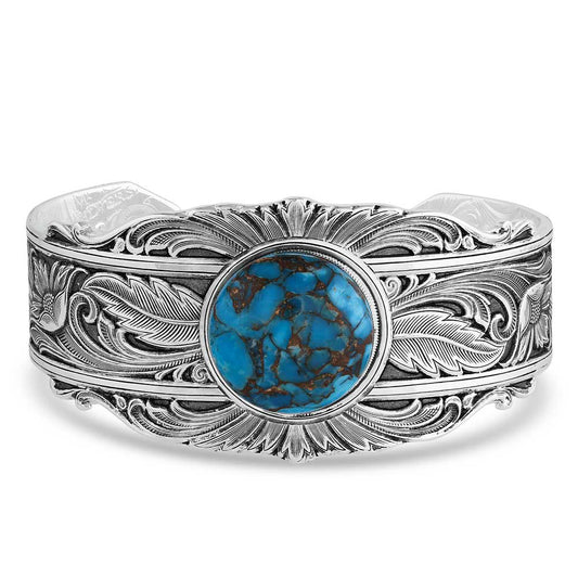Sheridan Blue Turquoise Cuff Bracelet - Montana Silversmiths