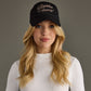 Bourbon Cowgirl Script Embroidered Baseball Hat - Black