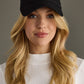 Bourbon Cowgirl Script Embroidered Baseball Hat - Black