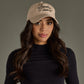 Bourbon Cowgirl Script Embroidered Baseball Hat -Tan