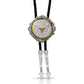 Silver and Gold Engraved Button Bolo Tie - Montana Silversmiths