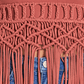 Coral fringe top with denim jeans detail