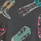 BW21T08120 Cowboy Boots Graphic on Black Tee