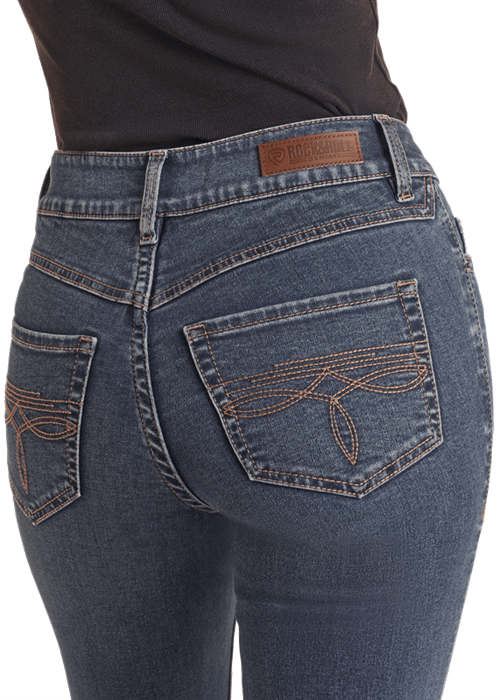 Boot Stitch High Rise Boot Cut Jeans by Rock & Roll Denim