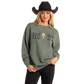 Steer Head Oversized Pullover Sweatshirt with Studs at Bourbon Cowgirl