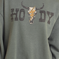 Steer Head Oversized Pullover Sweatshirt with Studs at Bourbon Cowgirl