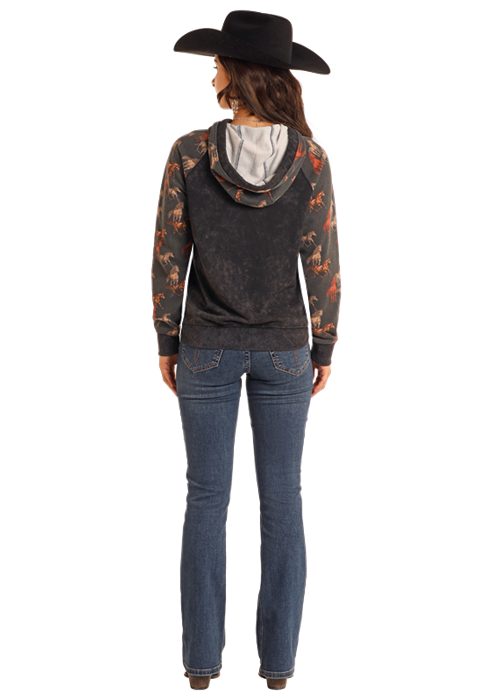 Contrast Sleeves Western Hoodie by Panhandle at Bourbon Cowgirl