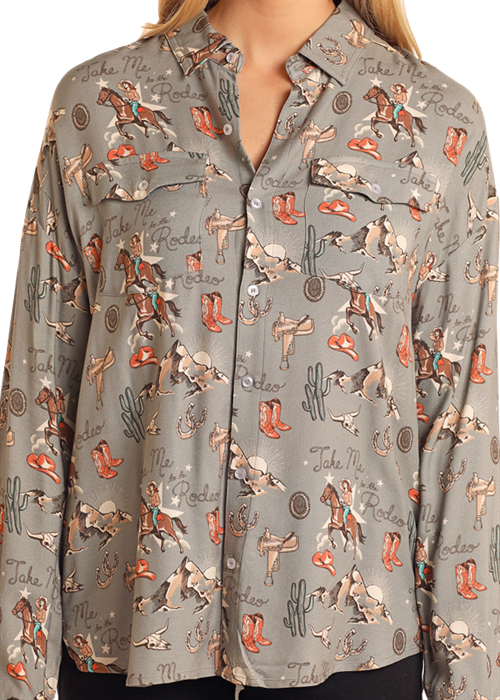 Retro Conversational Shirt by Panhandle at Bourbon Cowgirl