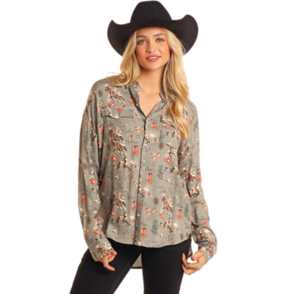 Retro Conversational Shirt by Panhandle at Bourbon Cowgirl