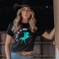 Get Back on the Horse Black Graphic Tee Shirt - Bourbon Cowgirl