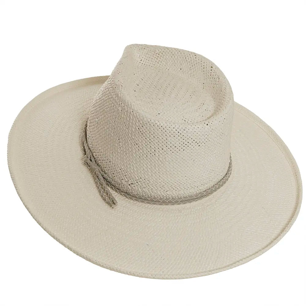 Bailey | Womens White Sun Straw Hat Western Cowgirl Hat - Bourbon Cowgirl