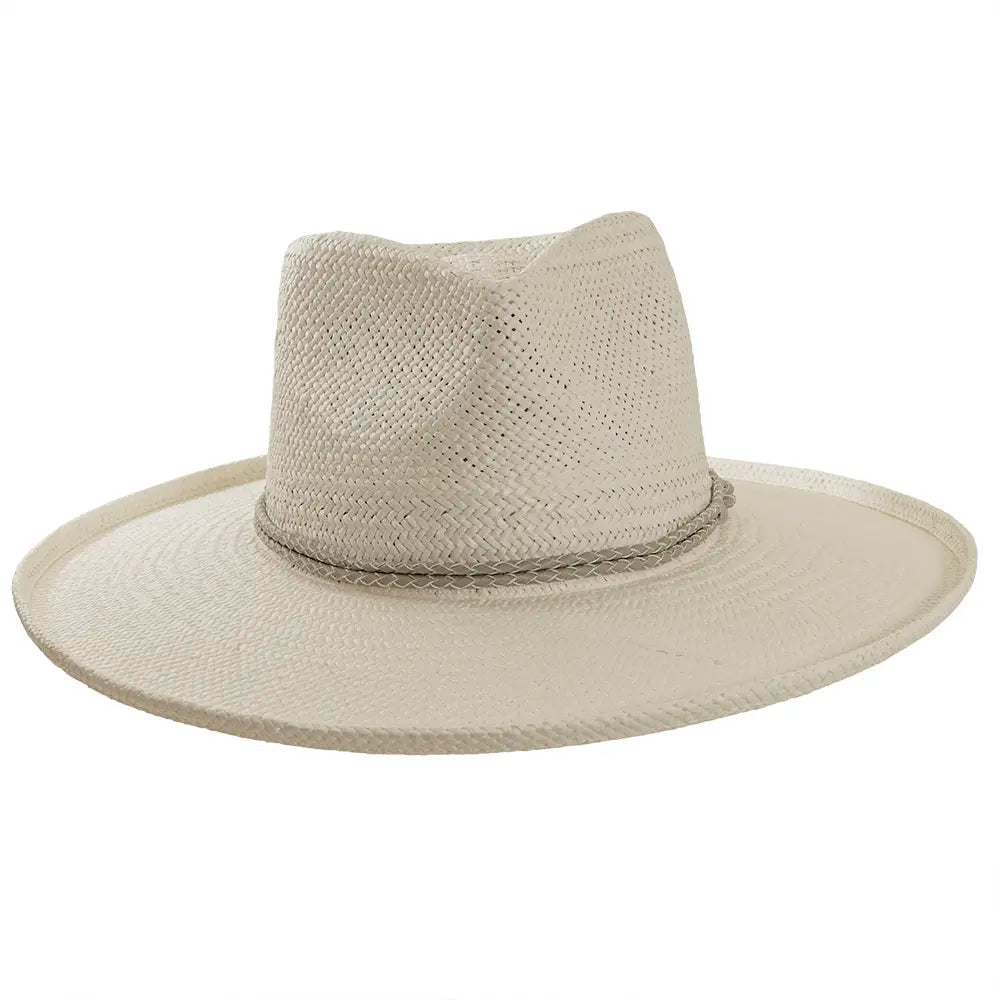 Bailey | Womens White Sun Straw Hat Western Cowgirl Hat - Bourbon Cowgirl