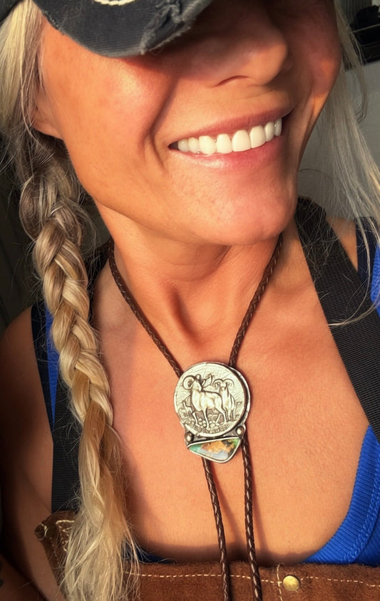 Bighorn Sheep Heritage Bolo | Vintage Medallion Series