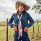Boli - Gettin' Western by Fringe Scarves Tan Blue Plaid