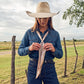 Boli - Gettin' Western by Fringe Scarves Tan Blue Plaid