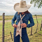 Boli - Gettin' Western by Fringe Scarves Tan Blue Plaid