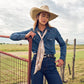 Boli - Gettin' Western by Fringe Scarves Tan Blue Plaid