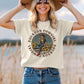 Bourbon Cowgirl Logo Boxy Vintage White Tee Shirt