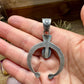 Naja Pendant with Golden Hill Turquoise – Option 2 – Sterling Silver – Native Made by KB – Fits 8mm