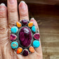 Adjustable Cluster Ring – Purple Spiny Oyster & Sonoran Gold by E. Richards, Native Made