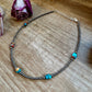 Mixed Turquoise & Spiny Oyster Necklace – 3mm Sterling Silver Pearls