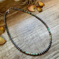 Sterling Silver Pearl & Green Heishi Turquoise Necklace – 19"