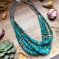 Turquoise Graduated Necklace with Hematite & Sterling Silver Accents – 23”