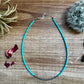 3 mm Sterling Silver Pearls choker with magnesite darker turquoise heishi - western jewelry