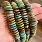 23” Dark Green Turquoise Graduated Necklace – Sterling Silver & Hematite