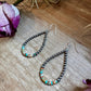 Green & Orange Heishi Earrings – Sterling Silver Pearls