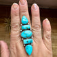 Big Ring- adjustable- Sonoran turquoise ring & sterling silver