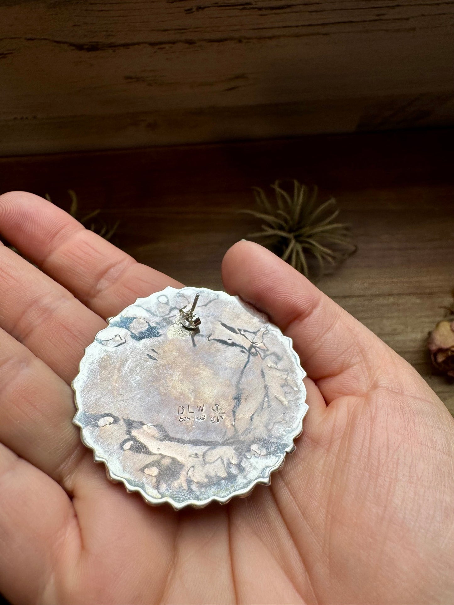 Giant Cluster Earrings – Pink Dahlia Color & Sterling Silver - One of a kind