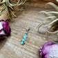 Teardrop Pendant with Kingman Turquoise – Sterling Silver – Native Made by SF – Fits 5mm