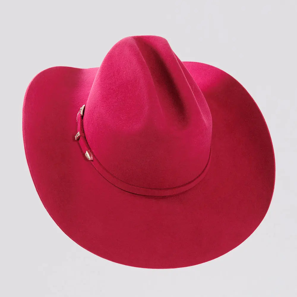 Cattleman | Womens Pink Felt Western Cowgirl Hat - Bourbon Cowgirl