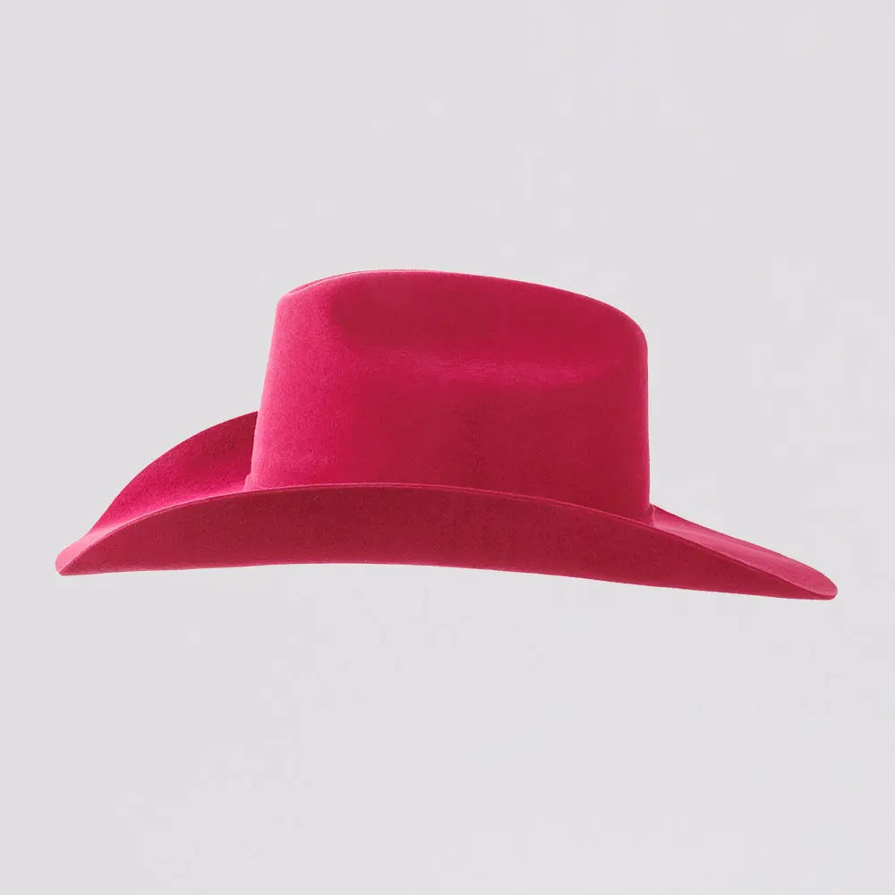 Cattleman | Womens Pink Felt Western Cowgirl Hat - Bourbon Cowgirl