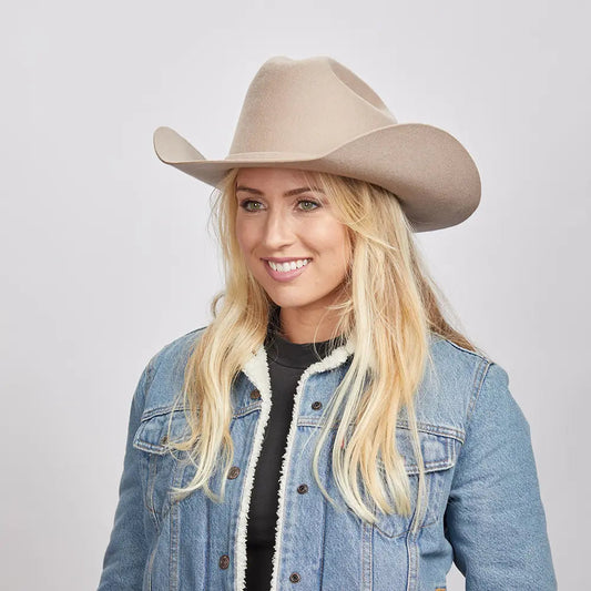 Cattleman | Womens Sand Felt Western Cowgirl Hat - Bourbon Cowgirl