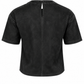 Faux Suede Cropped Tee in Black